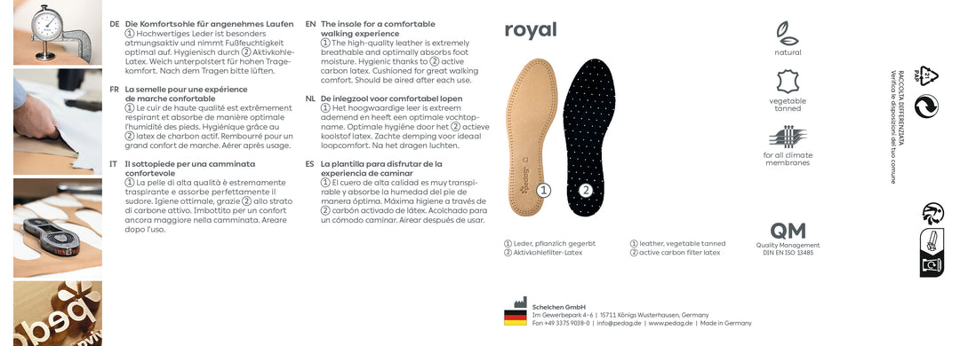 Royal - Premium Sheepskin Leather Shoe Liner with Odor Control