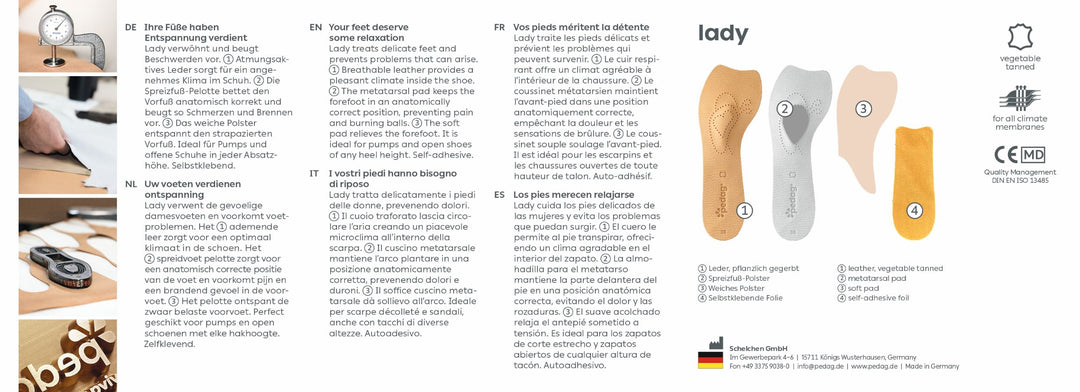 Lady - Leather Insole for High Heels With Met Pad (1 Pair)