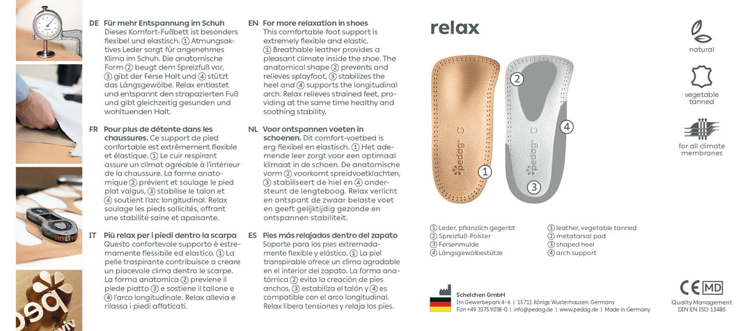 Relax – Wide Feet 3/4 Legnth Flexible Orthotic Insole
