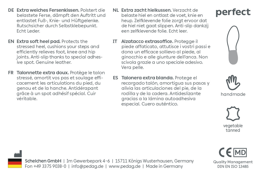 Perfect – Leather Heel Pad with Latex Cushion (1 Pair)