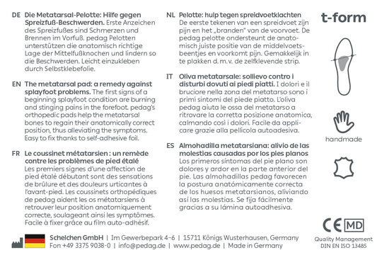 T-Form - Leather Metatarsal Arch Pad for Ball-of-Foot Pain Relief (1 Pair)