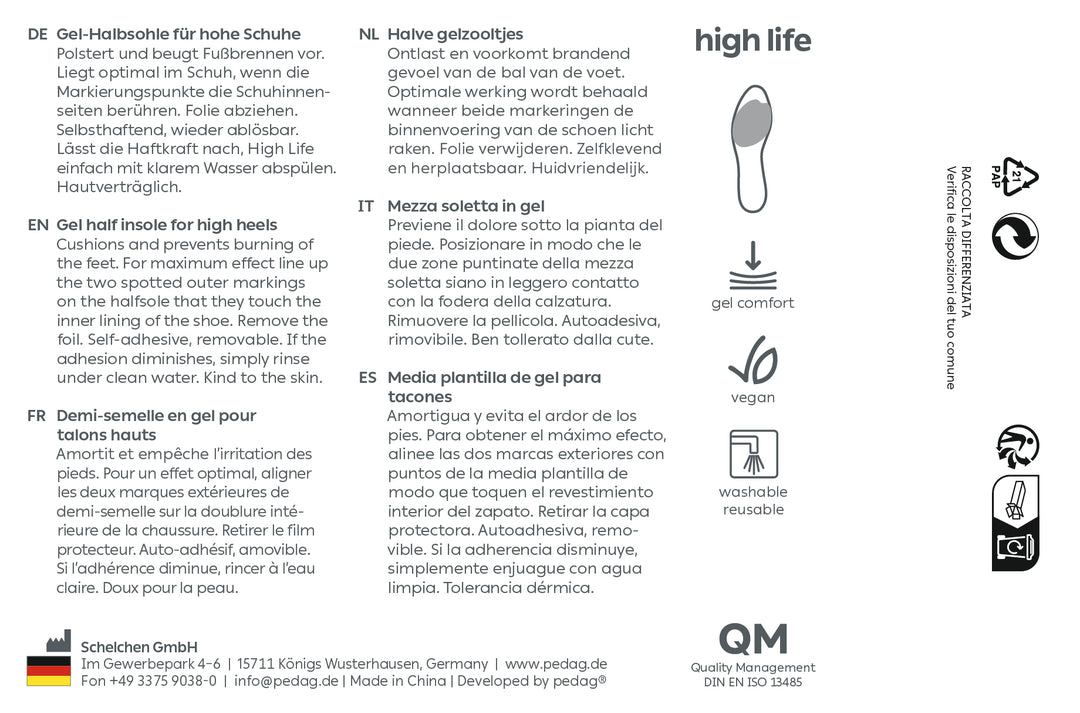 High Life - Transparent Gel Forefoot Cushion for High Heels & Dress Shoes (1 Pair)