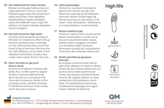 High Life - Transparent Gel Forefoot Cushion for High Heels & Dress Shoes (1 Pair)