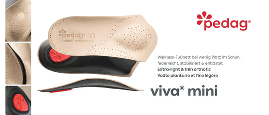 Viva Mini - Slim 3/4 Leather Orthotic Insole for Dress Shoes & Tight-Fitting Footwear
