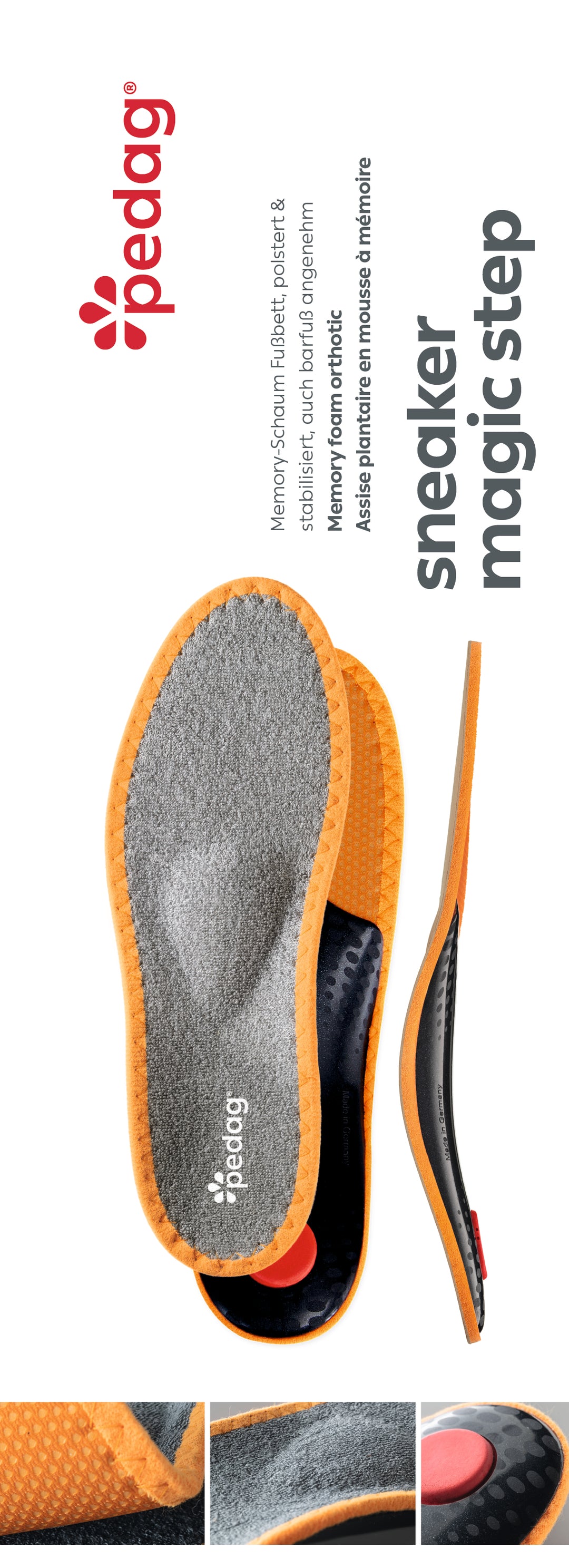 Sneaker Magic Step – Memory Foam Orthotic Insole with Bamboo Terry