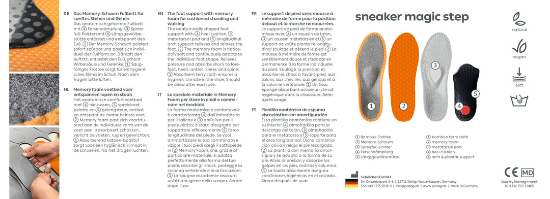 Sneaker Magic Step – Memory Foam Orthotic Insole with Bamboo Terry