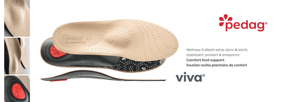 Viva - Medium, High and Low | Leather Orthotic Insole - German Made Arch Support for Dress Shoes and Boots