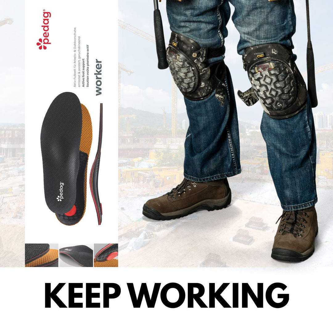 Worker - Heavy-Duty Orthotic Insole for Work Boots & Construction Footwear