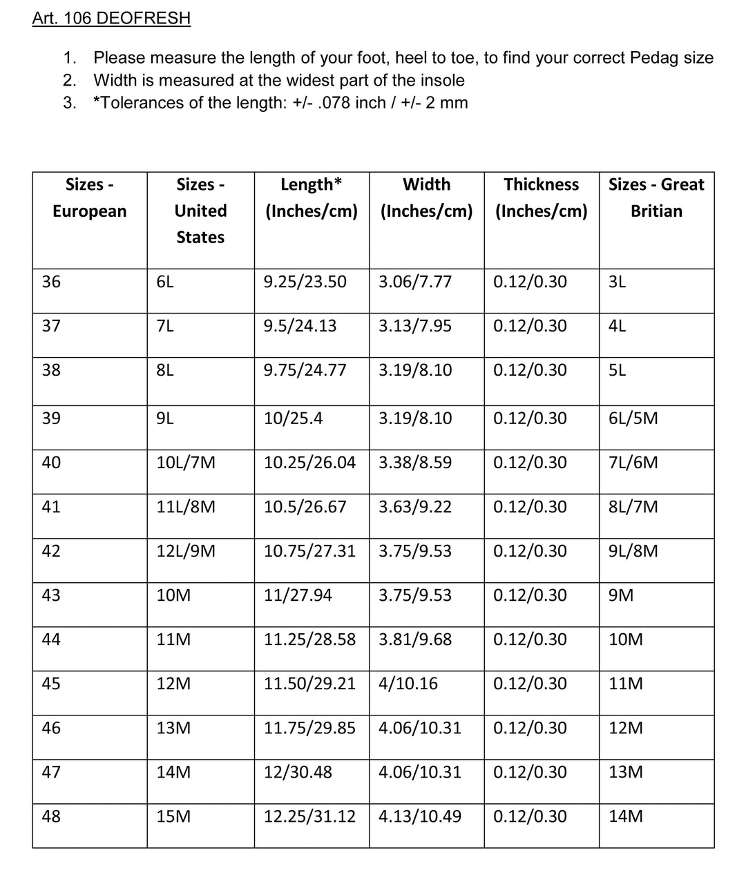 Deo Fresh - Breathable Sustainable Bamboo Insole with Sisal Cushion