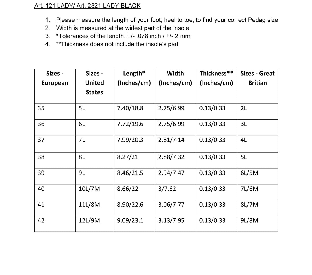 Lady - Leather Insole for High Heels With Met Pad (1 Pair)