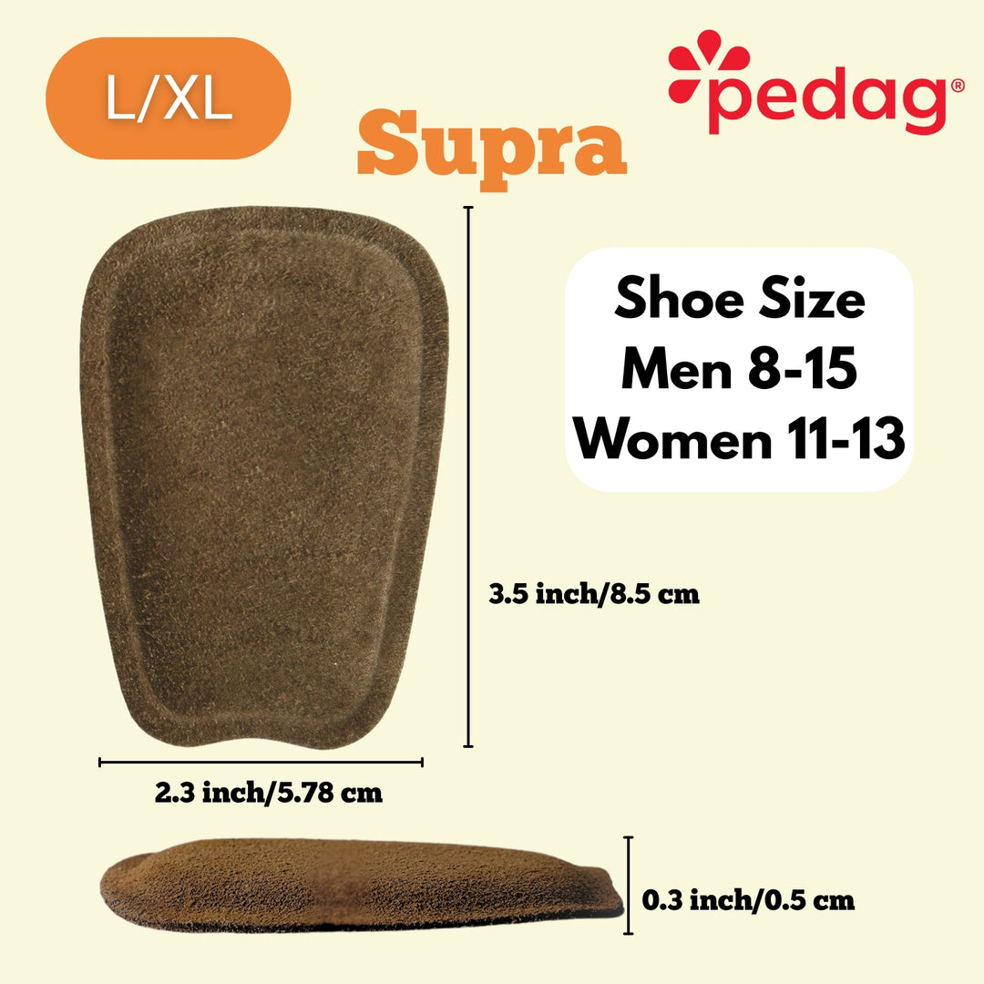 Supra - Suede Tongue Pad with Memory Foam for Loose Fitting Shoes (1 Pair)