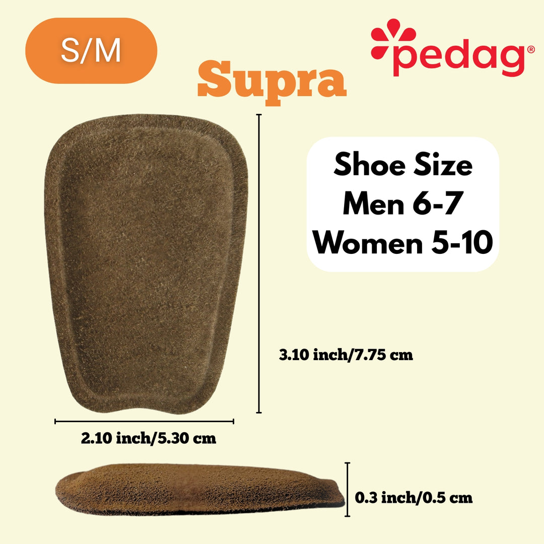 Supra - Suede Tongue Pad with Memory Foam for Loose Fitting Shoes (1 Pair)