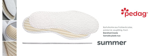 Summer - Cotton Flat Insole with Perforated Latex Cushion Sockless Shoe Liner