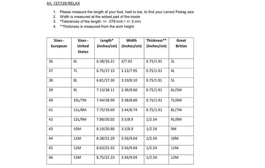 Relax – Wide Feet 3/4 Legnth Flexible Orthotic Insole