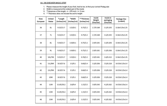 Sneaker Magic Step – Memory Foam Orthotic Insole with Bamboo Terry
